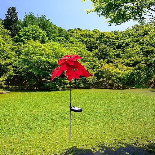 Miniatura 3 de Luces solares de flores para exteriores, luces de estaca de Pascua de Navidad, luces solares de rosas rojas, luces LED impermeables para jardín,