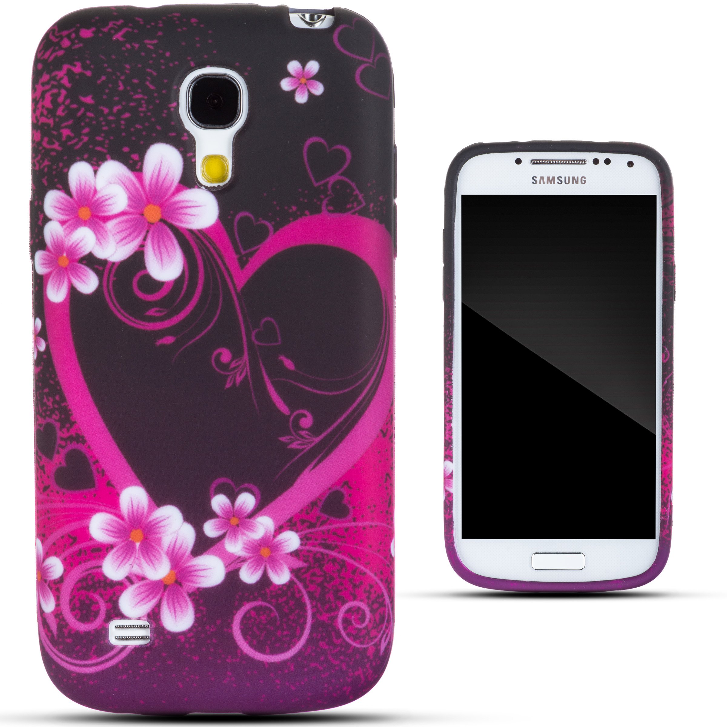 Zooky Pink TPU heart Case / Cover / Shell for Samsung Galaxy S4 MINI (I9190)