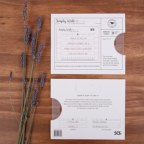 Miniatura 5 de Plantilla de dirección de sobres de cartas, guía de regla de plantilla para un direccionamiento perfectamente uniforme, compatible con todas las