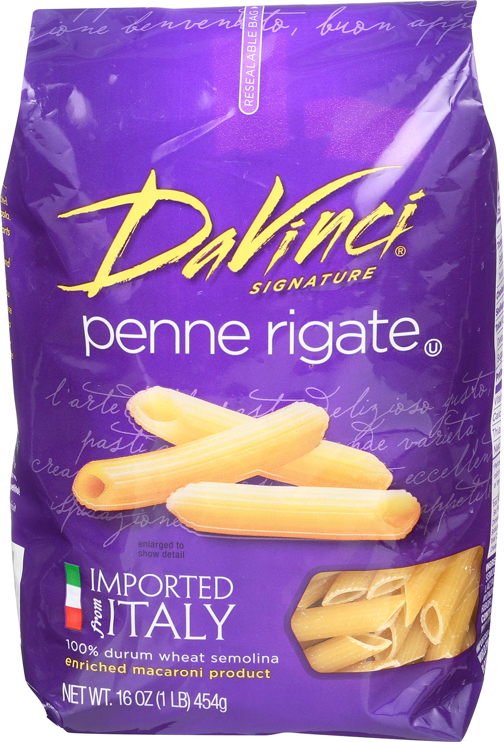 DaVinci Signature, Penne Rigate, 16 Ounce Resealable Bags (Pack of 12)