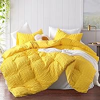 Vista 6 de NTBAY Juego de funda de edredón Twin de 2 piezas, funda de edredón de microfibra lavada con textura de rayas seersucker con cierre de cremallera
