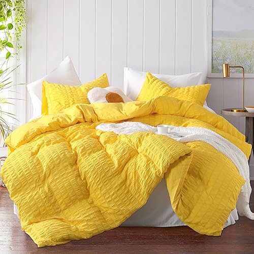 Miniatura 6 de Funda de edredón Ntbay, juego de 3 piezas de mil rayas, con hilo natural, microfibra teñida, con textura