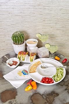 Mud Pie Taco bar Condiment Serving Platter, White