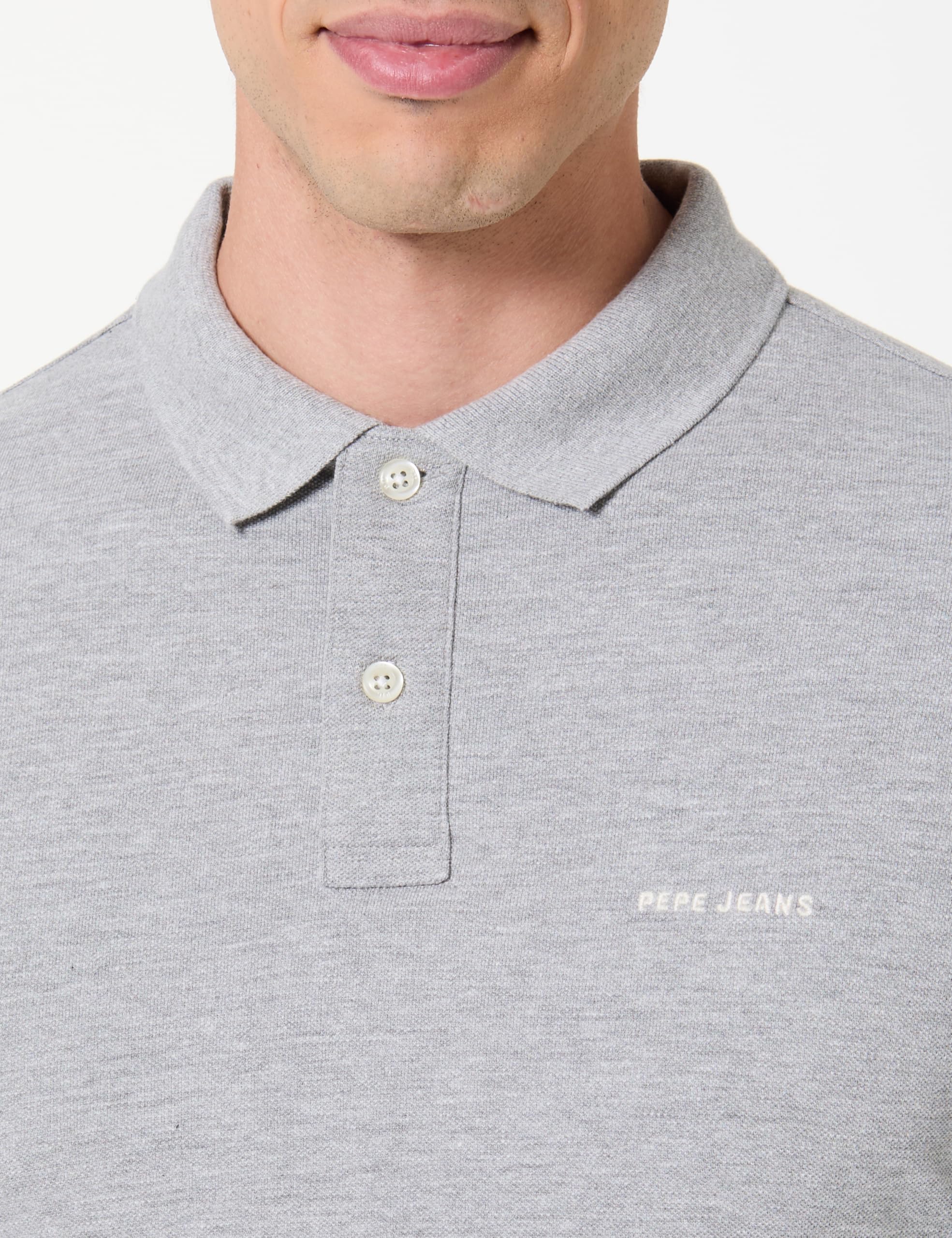 Pepe Jeans Męska koszulka polo M Basic Long Polo, szara (Marl Grey), M, Szary (Marl Grey), M