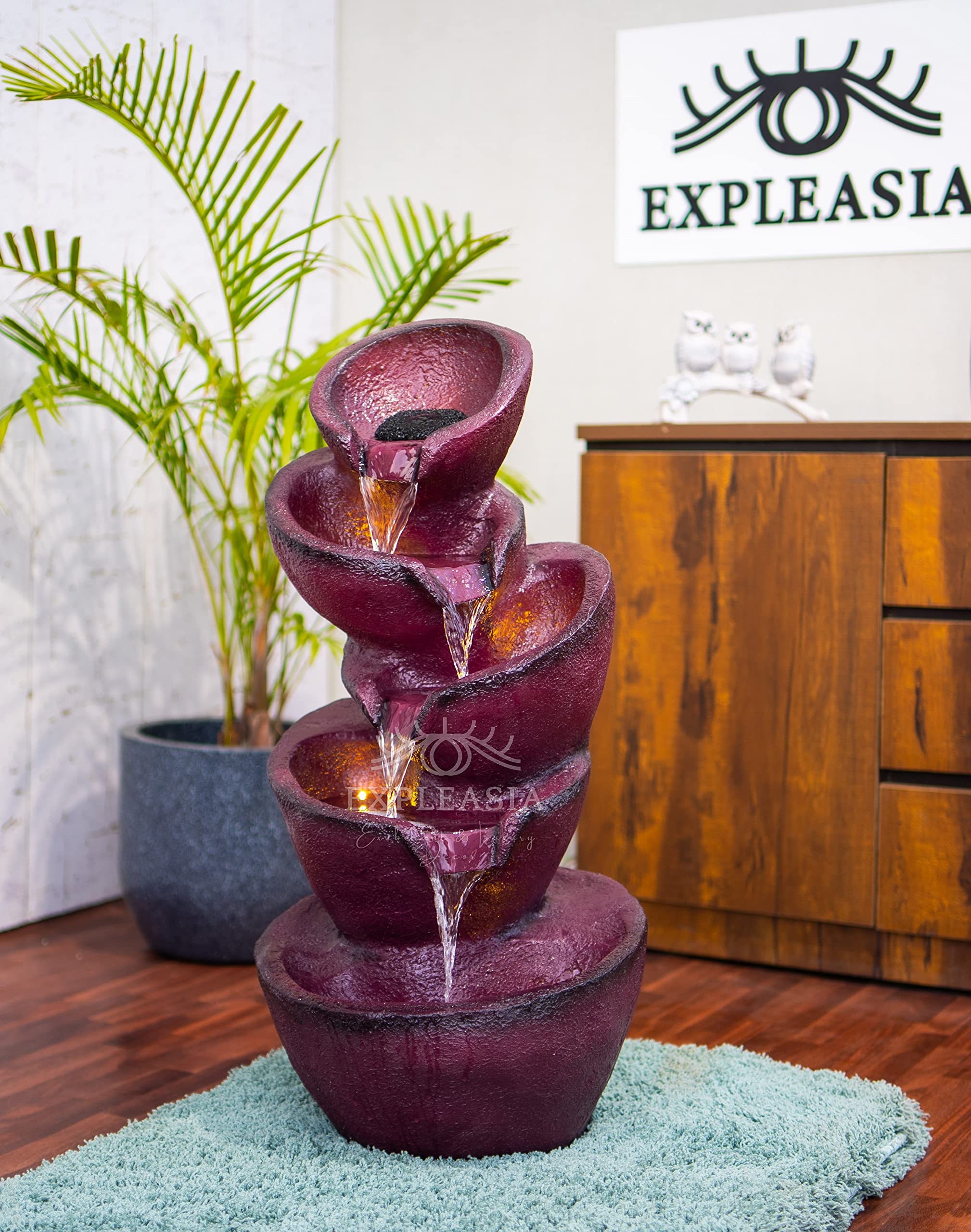 EXPLEASIA Stacked Pot Water Fountain for Home, Office, Garden (Wine), Resin (B0C3VY56WK) Amazon Price History, Amazon Price Tracker