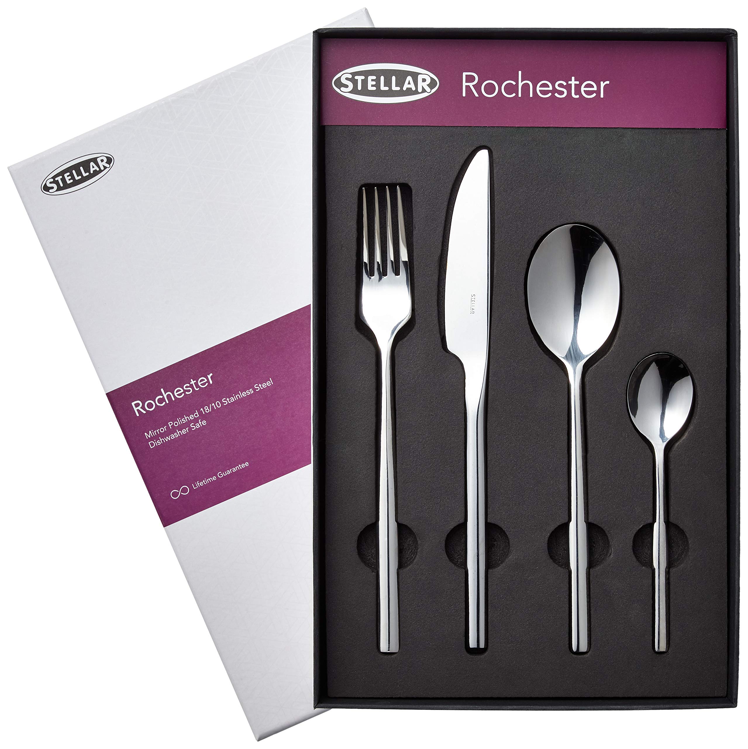 Stellar Rochester 16-Piece Cutlery Set - Stainless Steel - Silver