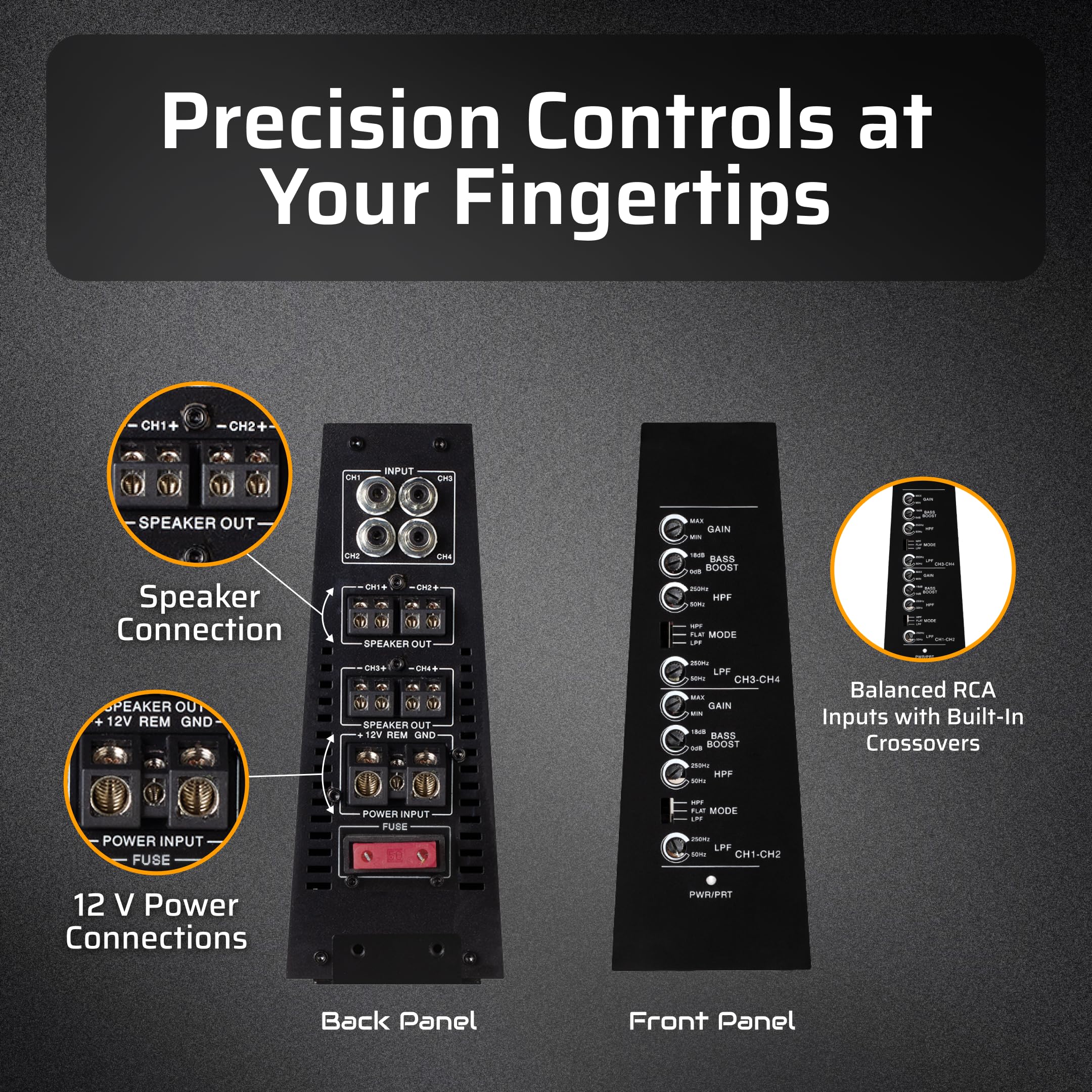 Amazon.co.jp: Precision Power PC500.4D - PowerClass 垂直4Ch アンプ
