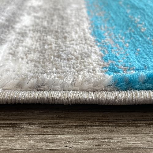 Miniatura 4 de LUXE WEAVERS Lagos Collection 9248 - Alfombra geométrica Art Deco turquesa de 2 x 3 pulgadas