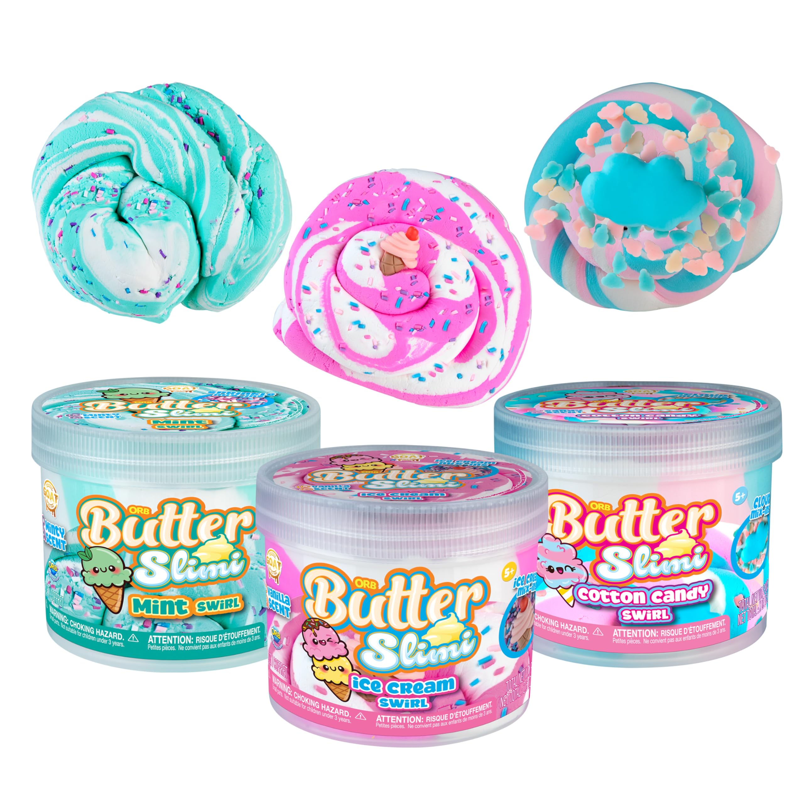 Amazon.com: ORB Goat Fluffy Butter Slime Ice Cream 3 Pack Kit