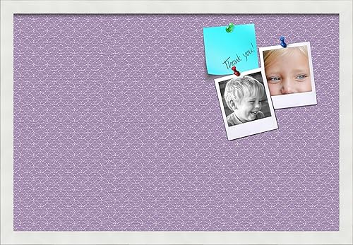 Miniatura 172 de PinPix Tablero de anuncios de corcho de 12 x 12 pulgadas. Este tablero decorativo enmarcado viene con diseño de círculos B W y un marco blanco