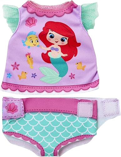 Miniatura 4 de Ropa y accesorios para muñecas de bebé, paquete de accesorios de pañales Ariel inspirado en Disney's The Little Mermaid! Incluye camiseta para
