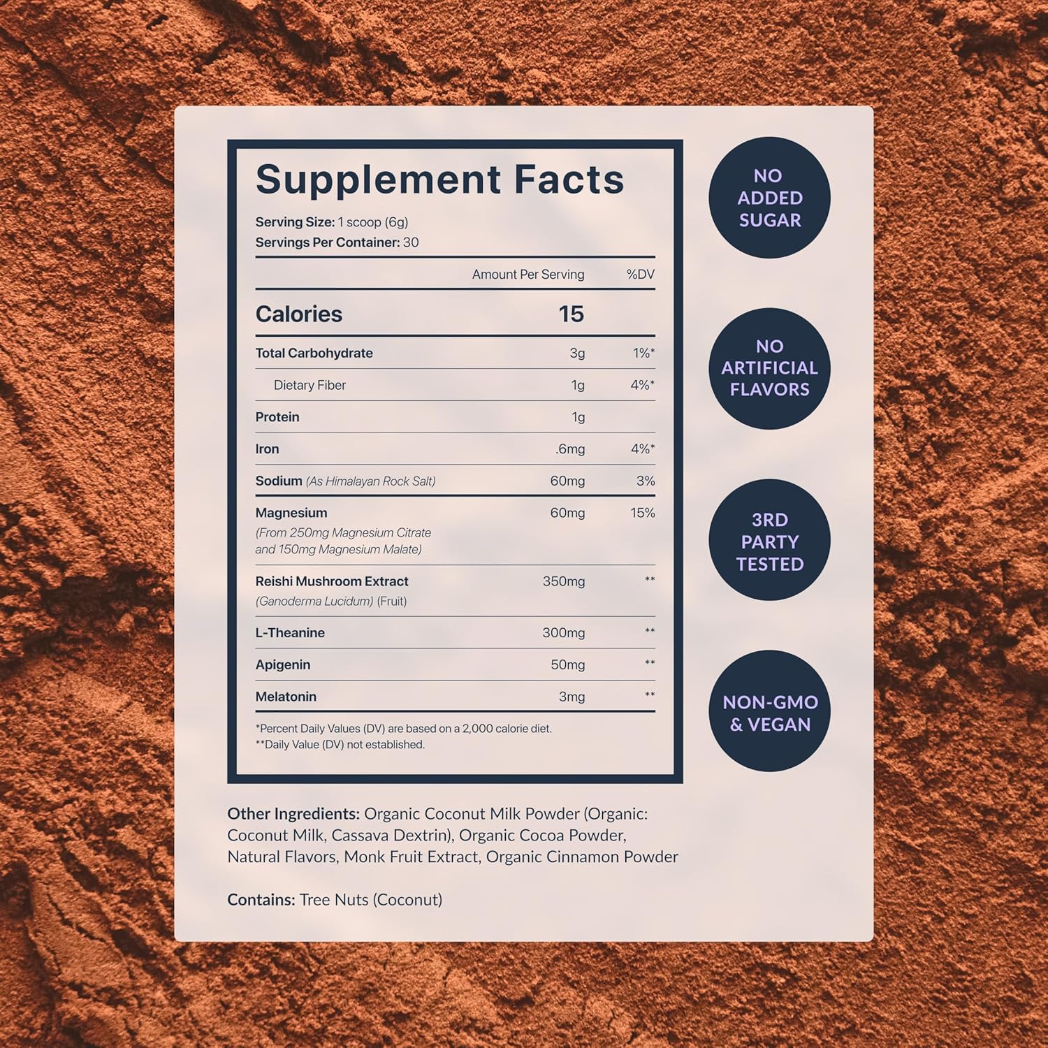 Beam Dream Sleep Powder Cinnamon Cocoa, L-Theanine, Apigenin, Reishi & Magnesium, Third Party Tested Natural Sleep Aid & Sleep Supplement, Health and Wellness Gift, Natural Sleep Support, 22 Servings - Image 7