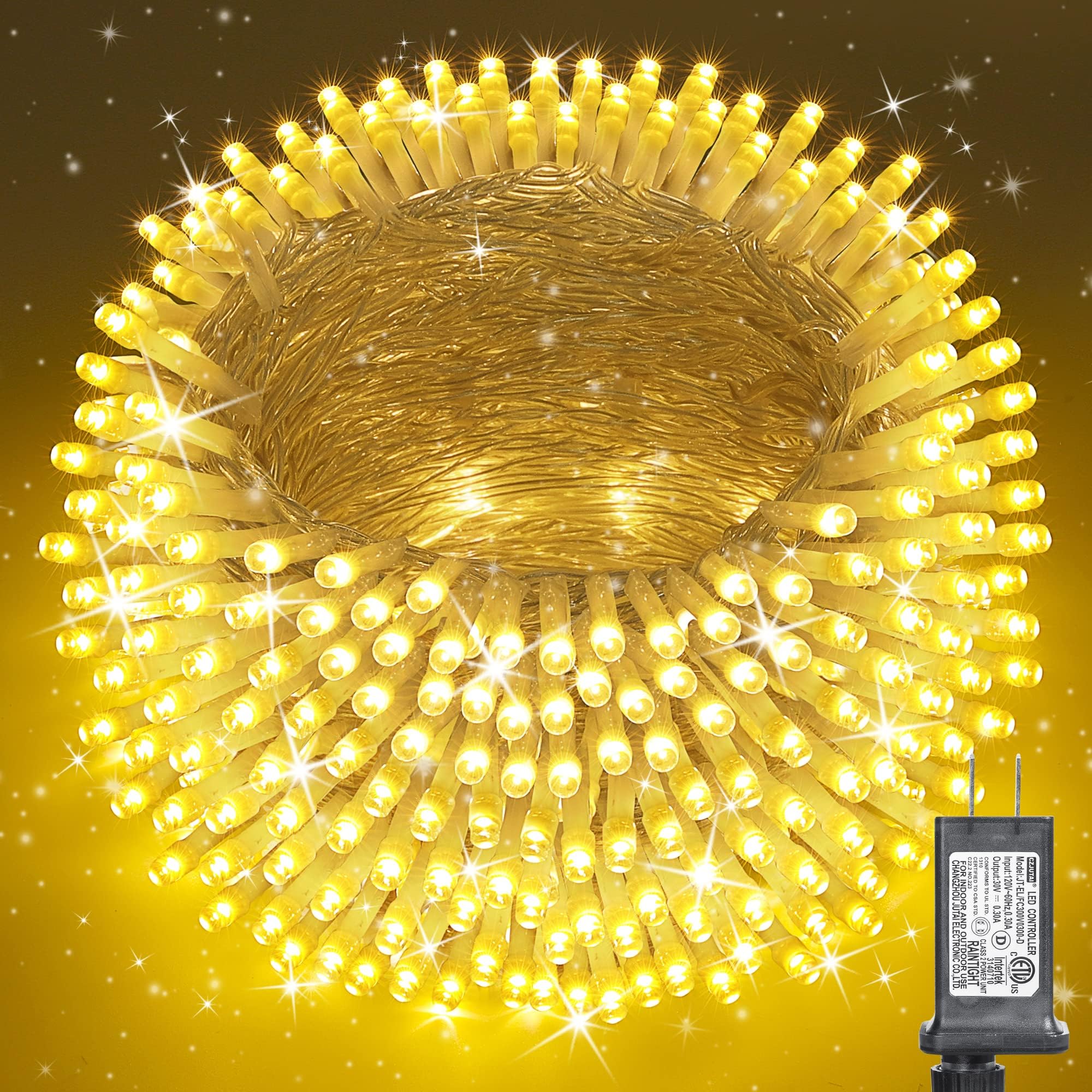 175Ft Christmas Lights Outdoor, 500 LED Christmas String Lights with 8 ...