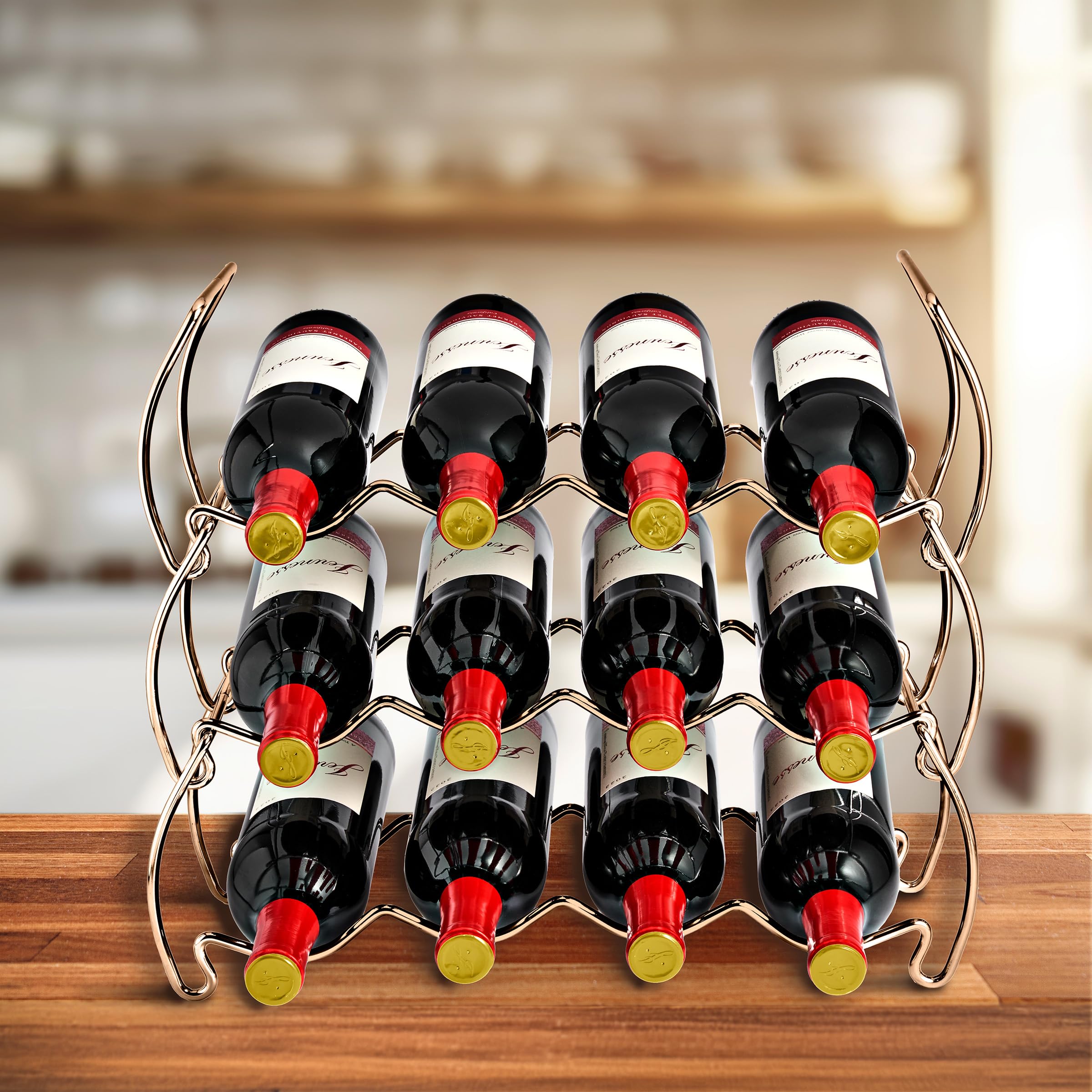 Sorbus 3-Tier Wine Rack - Copper Style -4