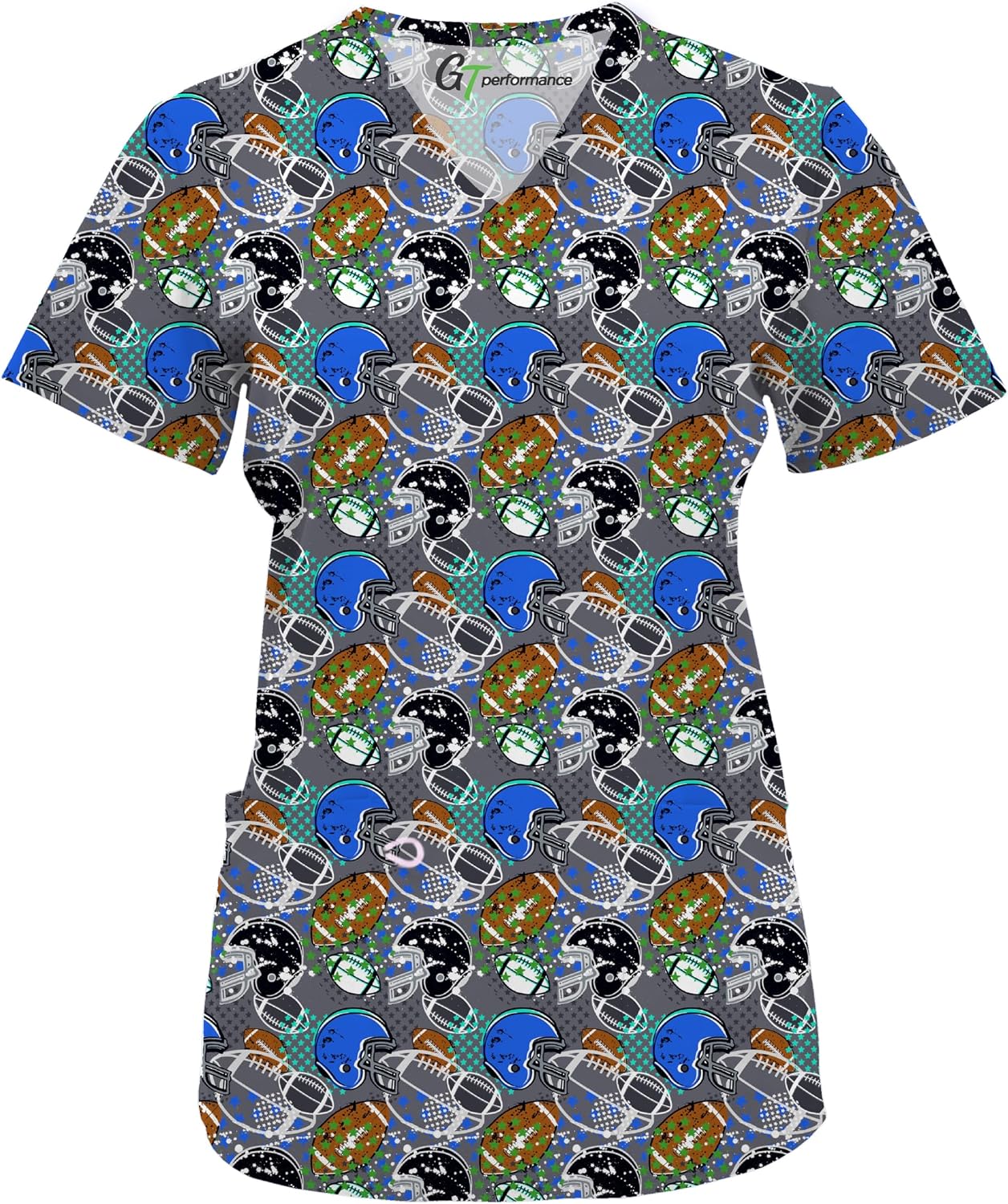 Green Town Scrubs for Women Scrub Set - Print Top and Jogger Pant, Easy Care Uniforms