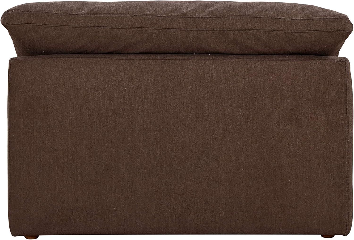 Sunset Trading Contemporary Puff Collection Slipcover Only for 44" Square Modular Couch Armless Chair| Stain-Proof Water-Resistant Washable Performance Fabric | Oversized Sofa Sectional Cover | Brown