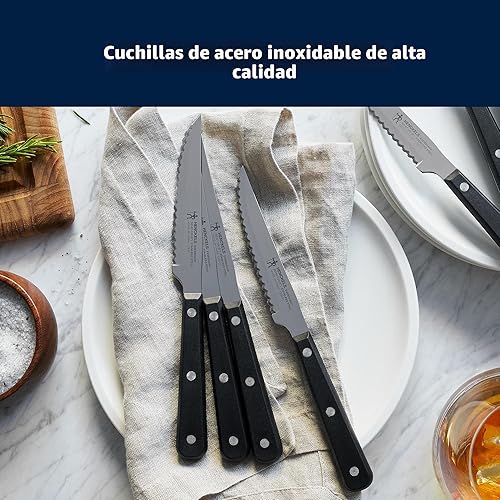 Miniatura 5 de Juego de 8 cuchillos, de J.A. Henckels International, para bistec, Juego de cuchillos con sierra para cortar carne J.A. Henckels International Negro