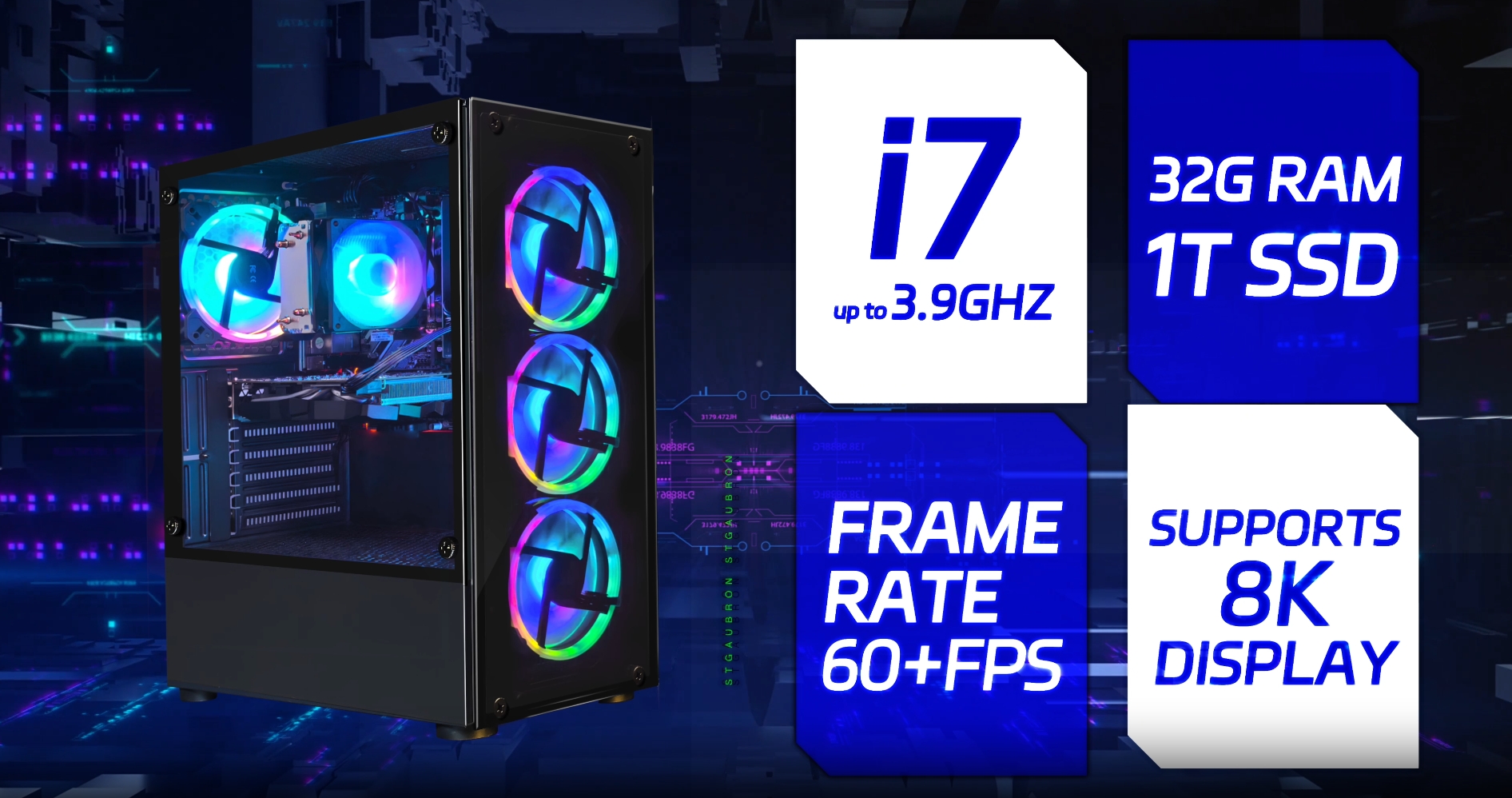 STGAubron Gaming PC Desktop, Intel Core i7 up to 3.9G, GeForce GTX