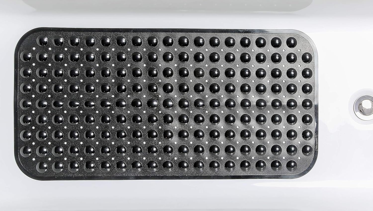 TIKE SMART Large Non-Slip Bathtub & Shower Mat 31”x16” (Smooth/Non-Textured Tubs Only) Safe, Clean, Machine-Washable, Superior Grip&Drainage, Vinyl, Transparent Black : Home & Kitchen