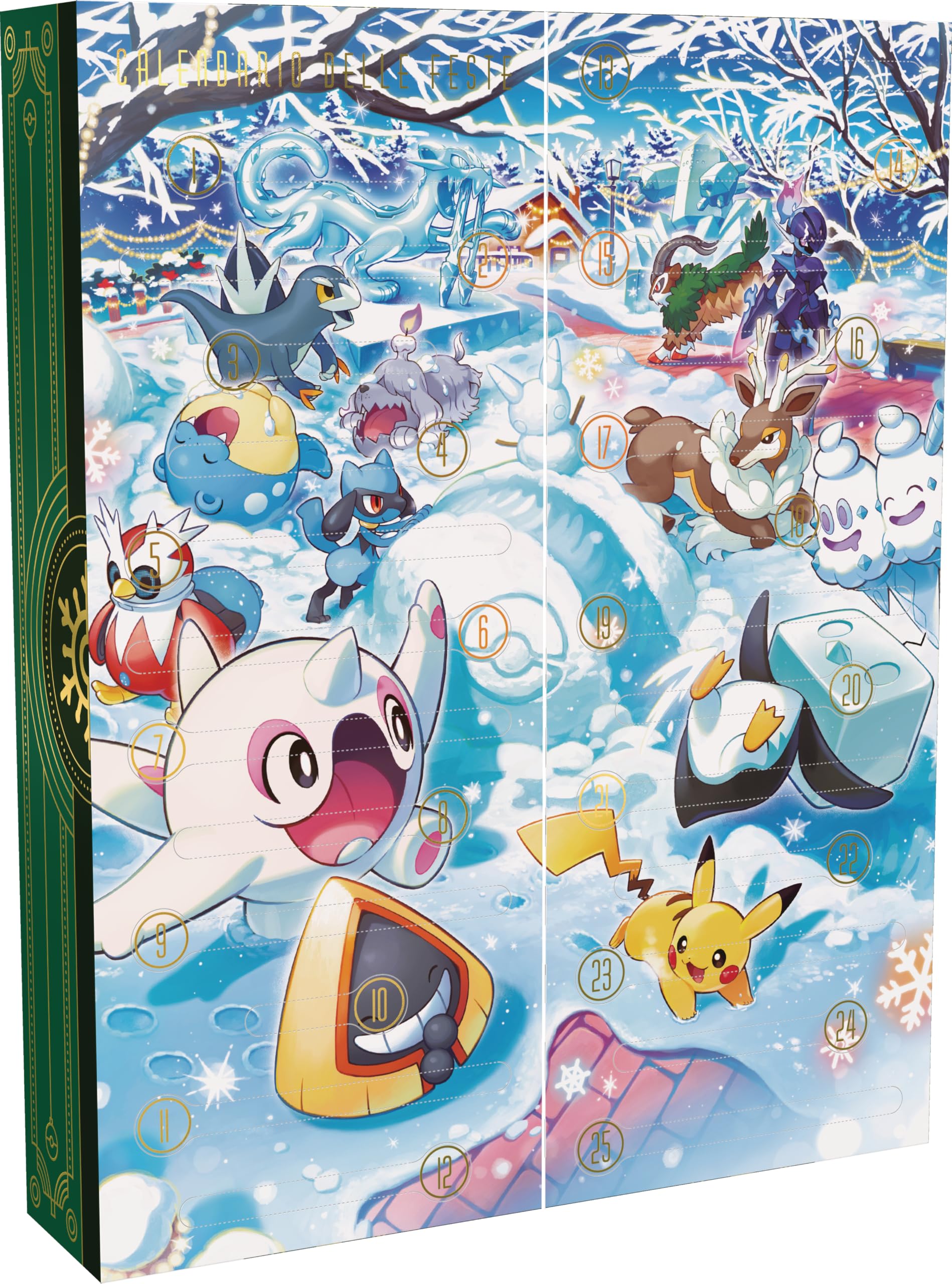 GCC Pokémon: calendario delle feste (otto carte promozionali olografiche, cinque buste di espansione e tanto altro)
