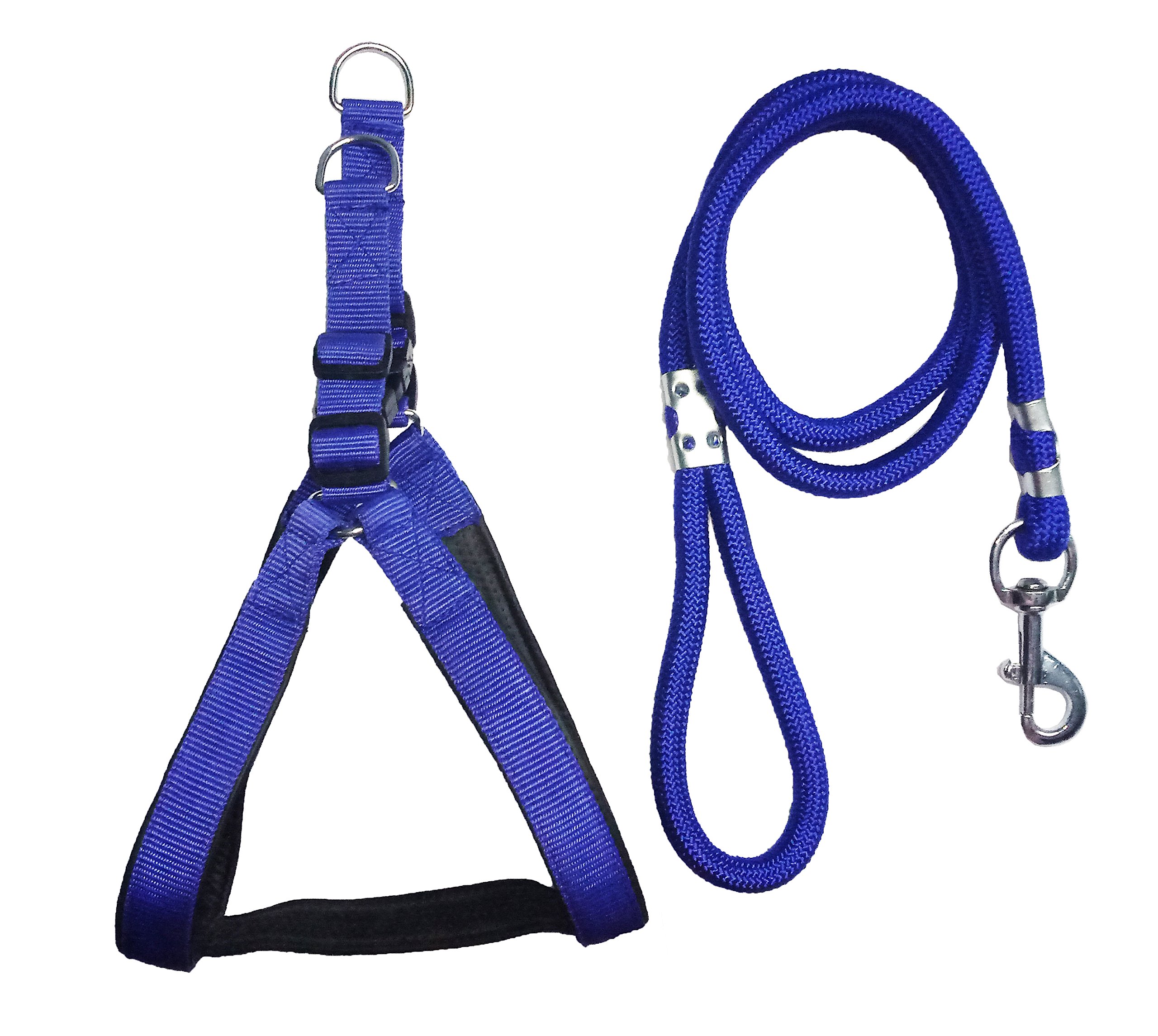 Petshop7 Blue Nylon Padded Adjustable Dog Harness & Leash Rope 1 Inch for Medium Size Pet (Chest Size : 27-32) (Blue) (B079KFMBX5) Amazon Price History, Amazon Price Tracker