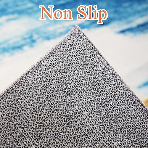 Miniatura 5 de Carvapet Alfombra de pasillo de 2 x 6 con respaldo de goma, lavable, ultra suave, alfombra moderna de pelo bajo, alfombra de cocina abstracta,