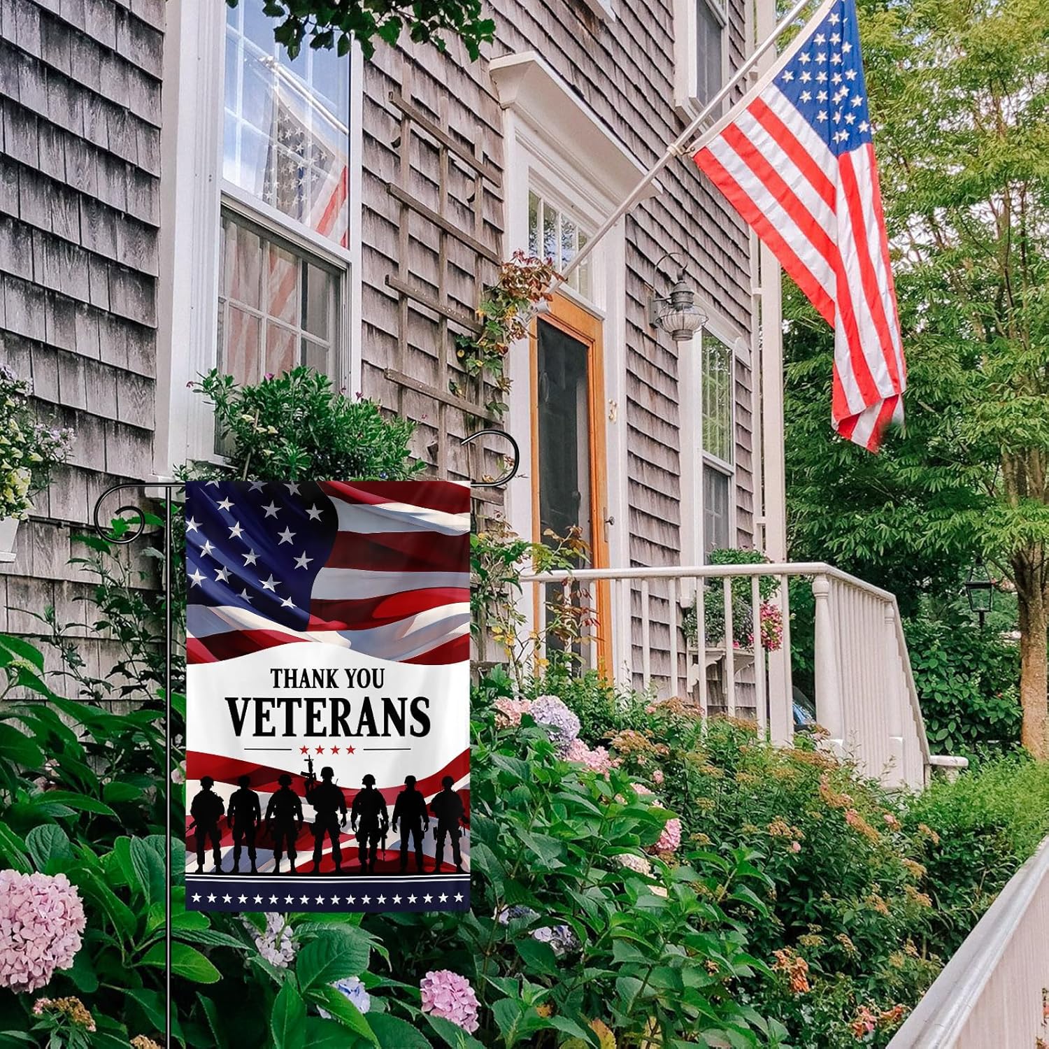 Thank You Veterans Garden Flags 12x18 Double Sided Memorial Day Veterans Day 4th of July Patriotic Garden Flag for Farmhouse Holiday Yard Outdoor Decorations - Image 7