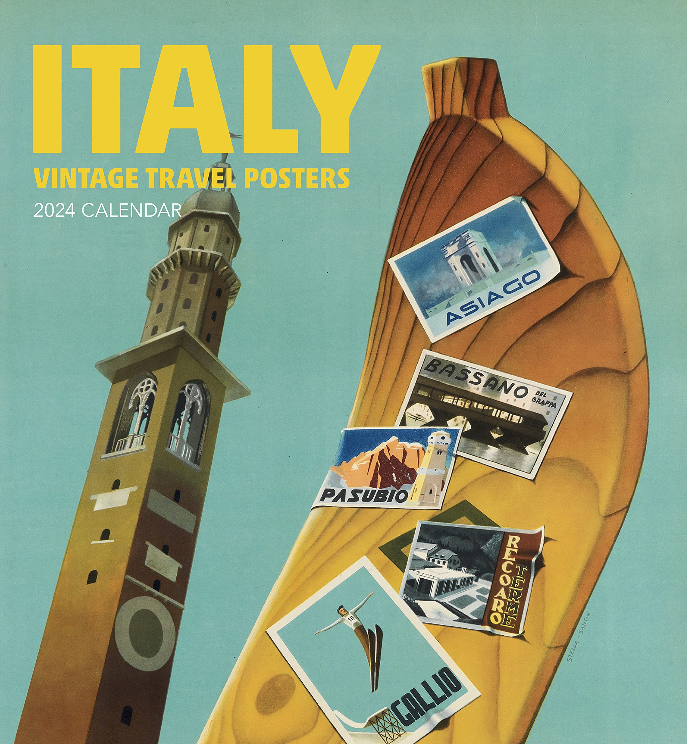 Italy: Vintage Travel Posters 2024 Wall Calendar