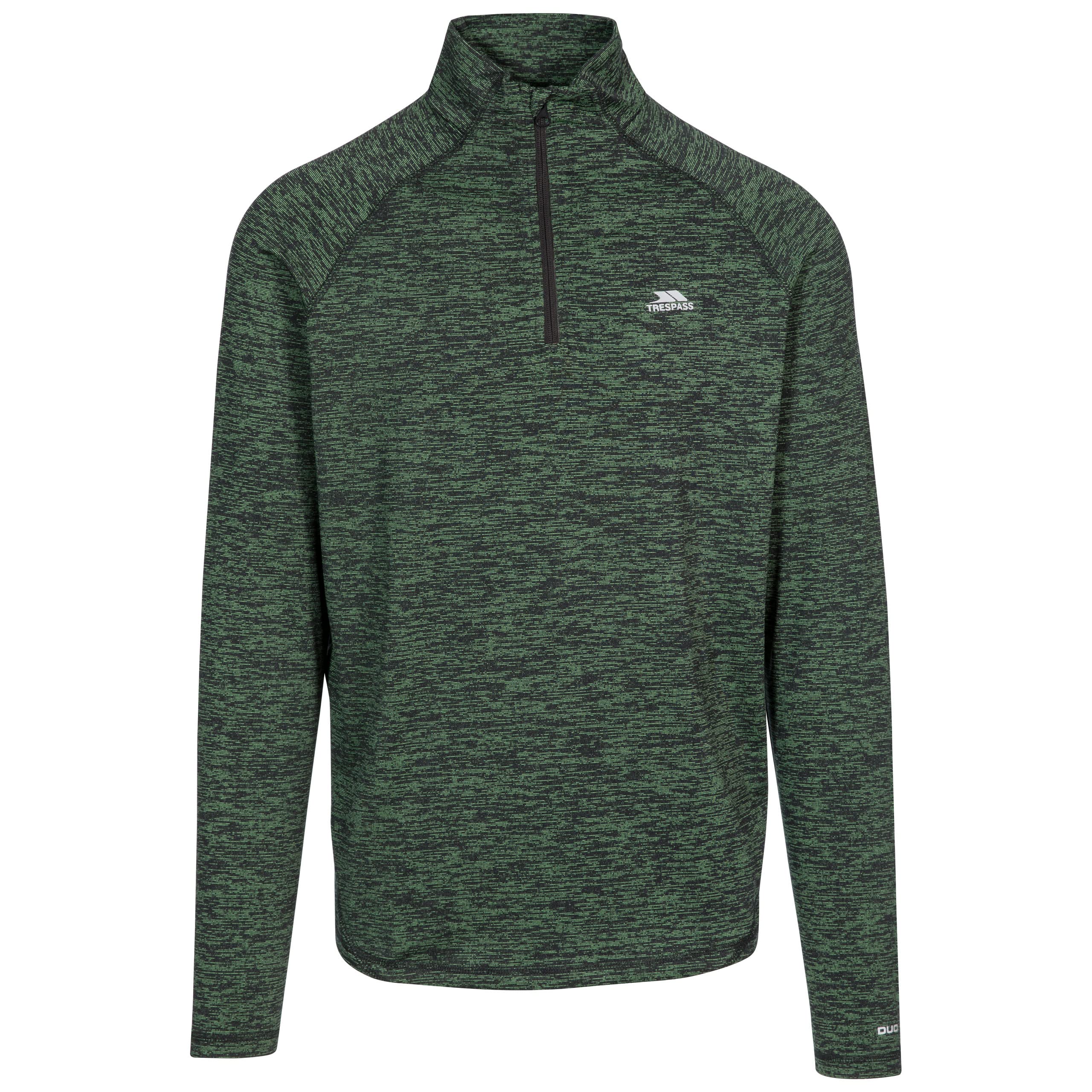 Trespass Men's Bright Green Fleck Gerry Walking Hiking Half Zip Fleece Casual Jumper Pullover