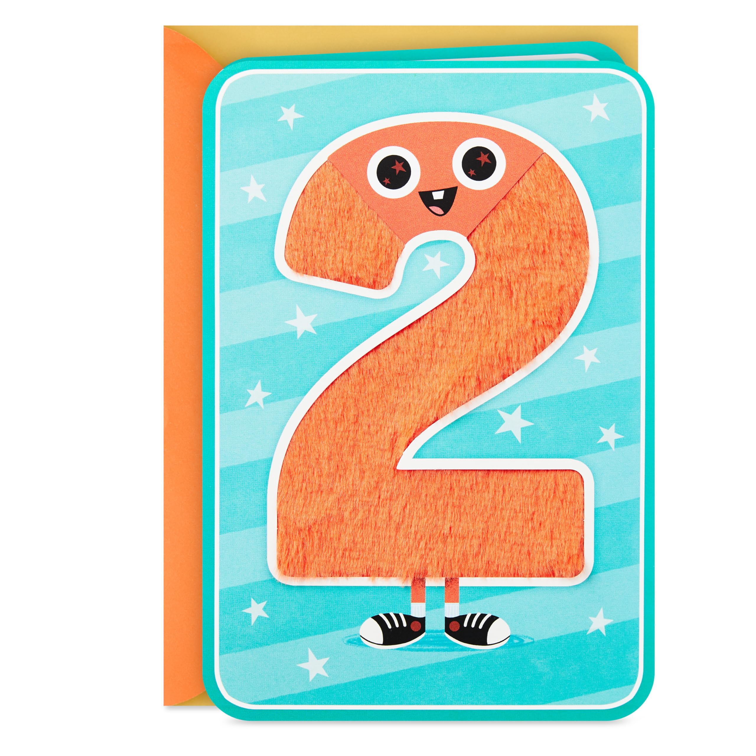 Hallmark 2nd Birthday Card for Kids (Fuzzy Number)