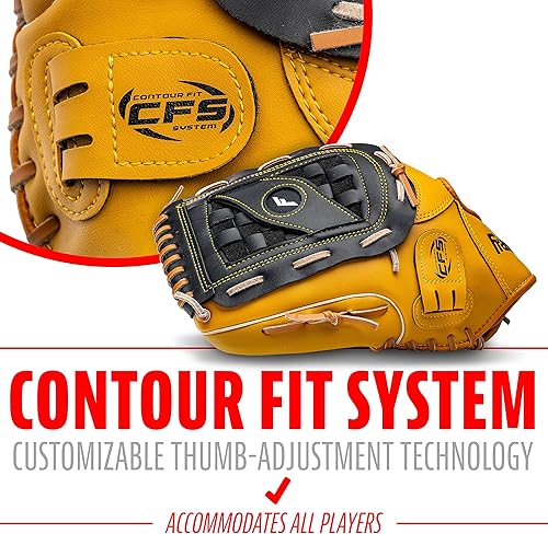 Vista 196 de Franklin Sports Field Master Baseball + Softball Glove - Field Master Adult + Youth Baseball + Softball Mitt - Men's + Women's Gloves - Right Hand