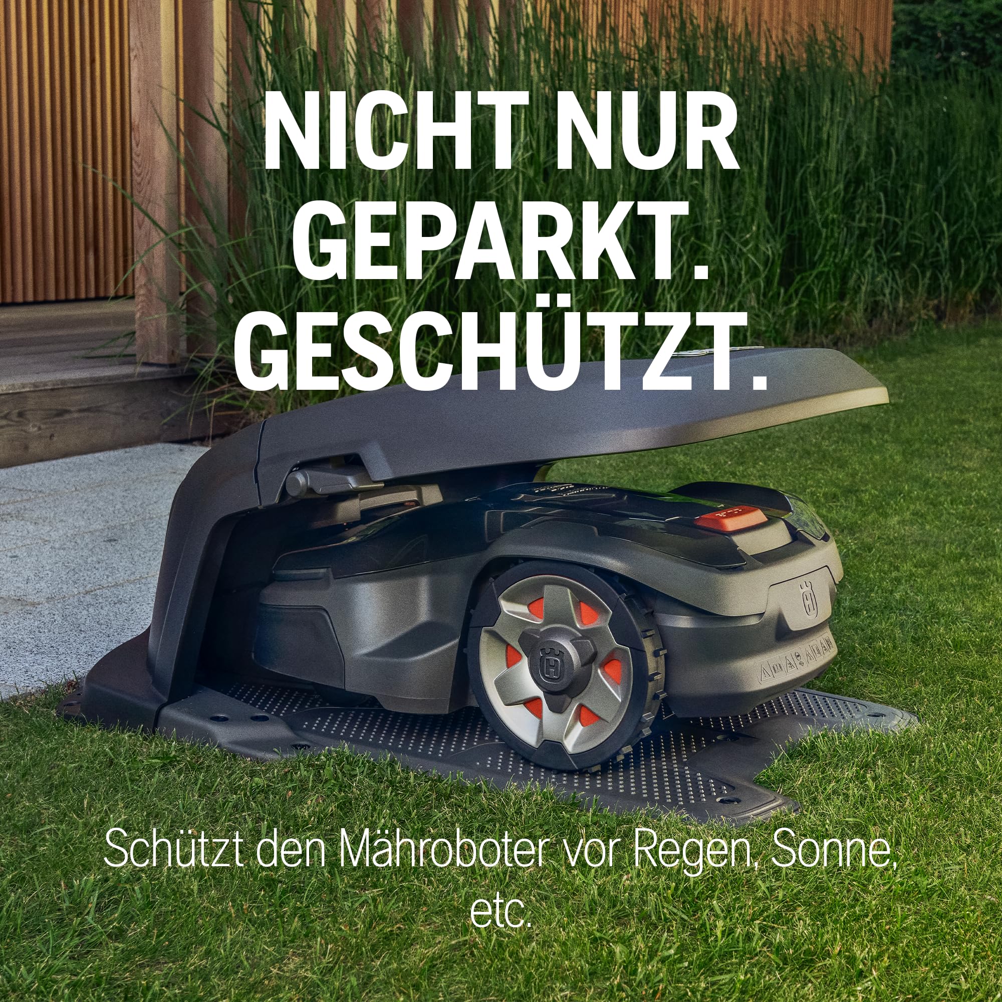 Husqvarna Automower Garage für Aspire R6V, 300 Serie & 405X/415X - Schutzgarage für die Mähroboter Aspire R6V, 305, 310, 315, 405X und 415X mit wetterfestem Design