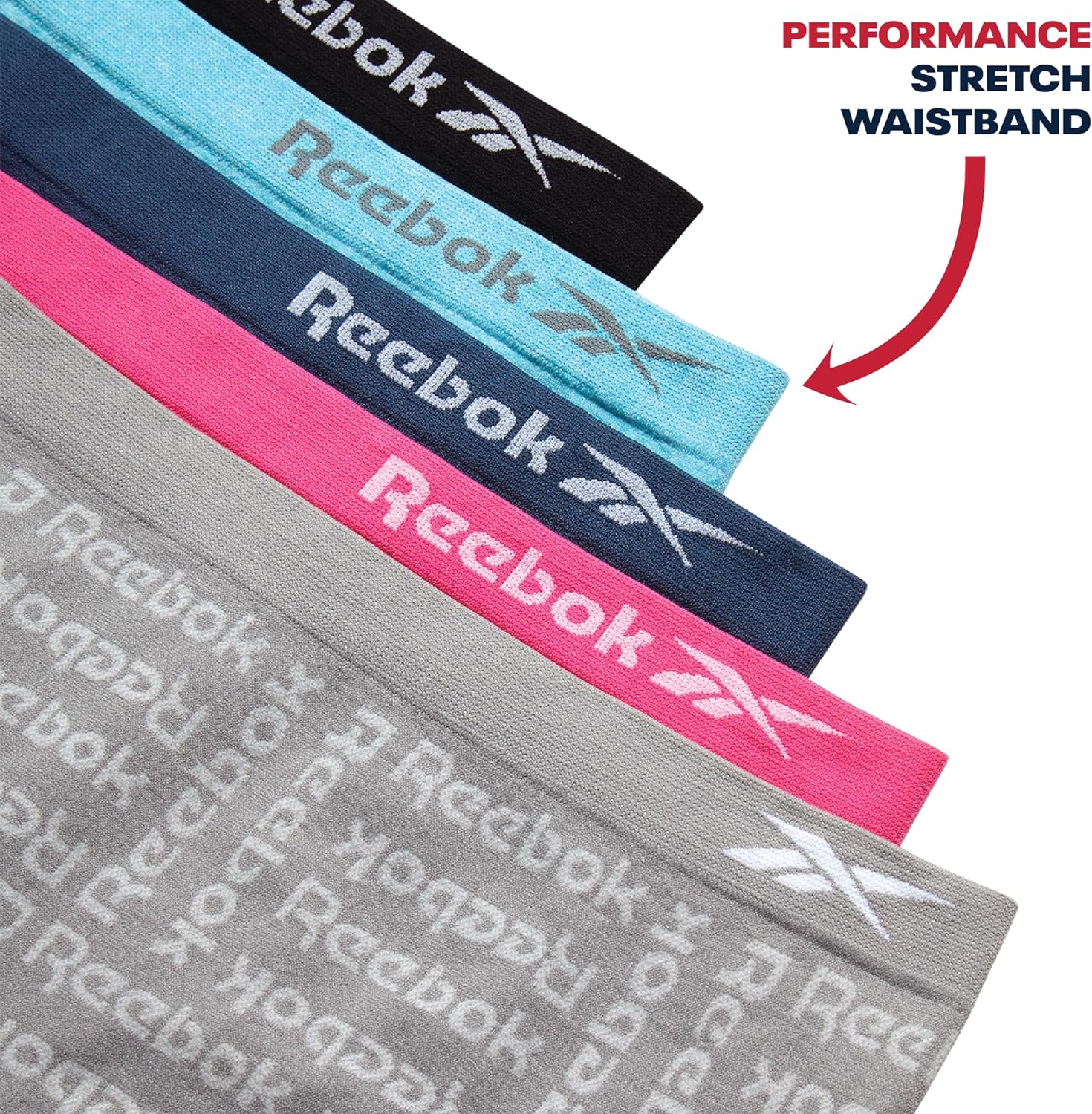 Reebok Girls Boyshorts Underwear - 5 Pack Soft Breathable Panties Boy Shorts Seamless Underwear for Girls (Sizes: 6-16) - Image 5