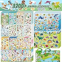 Vista 8 de Libro de pegatinas Sinceroduct con más de 1000 patrones mágicos de hadas de dibujos animados, 20 temas de lindas pegatinas para botellas de agua