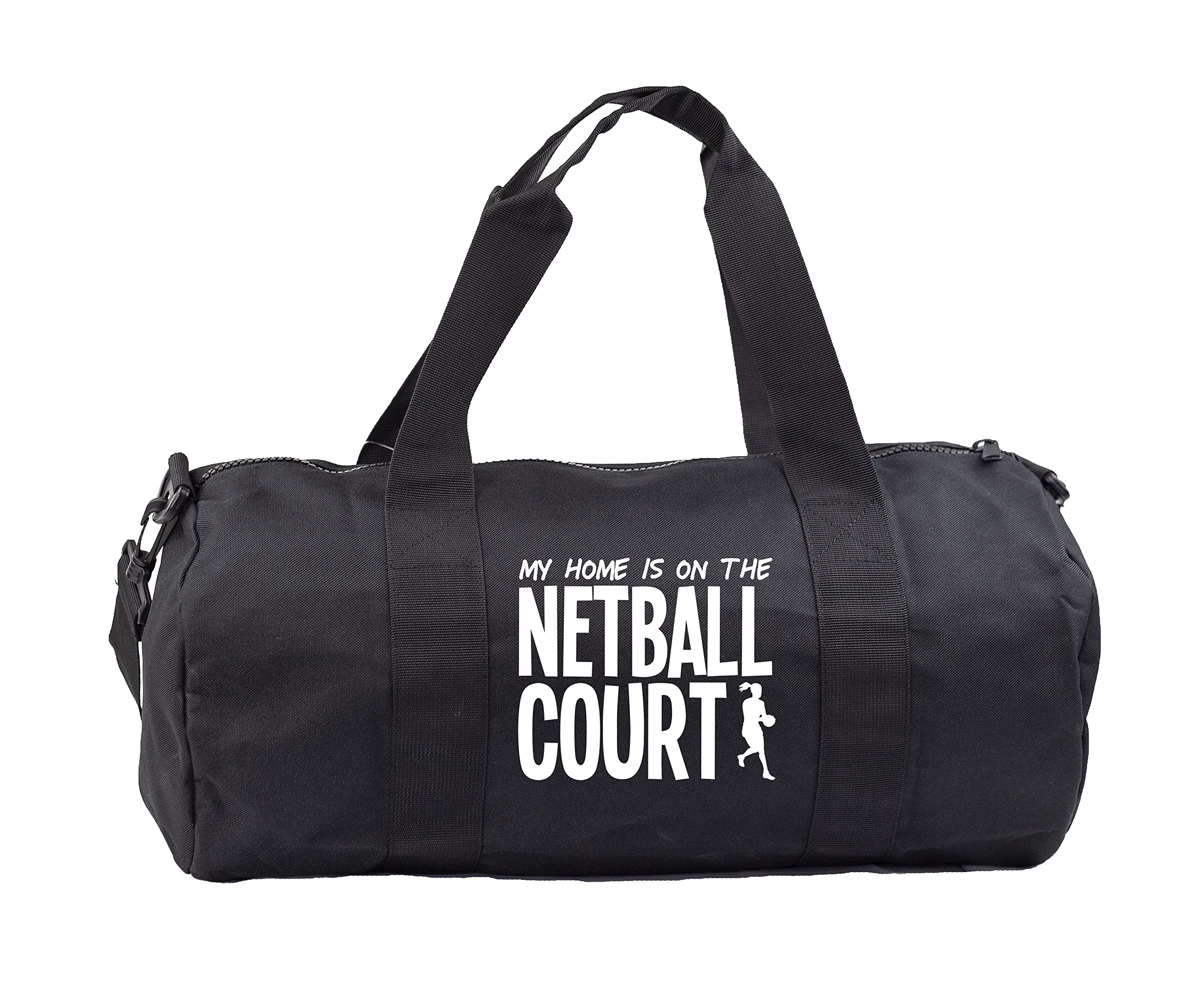 Hippowarehouse My Home is on the Netball Court Gymwear Gym Duffle Cylinder Uniform Kit Bag 50 x 25 x 25cm 20 litres