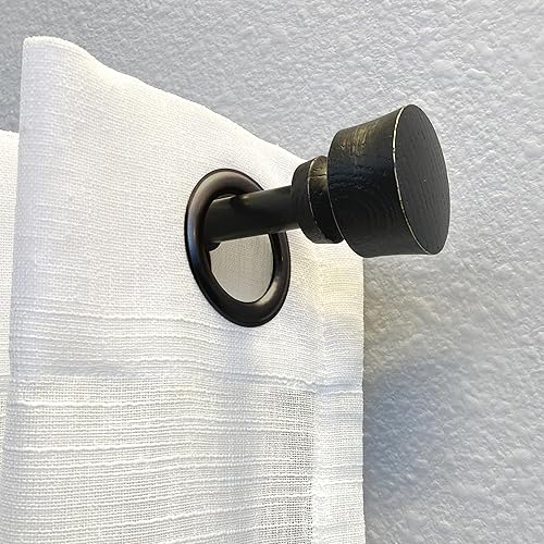 Miniatura 10 de Stockton - Juego de cortineros ajustables de 48-86 pulgadas, 5/8 pulgadas de diámetro, color blanco antiguo