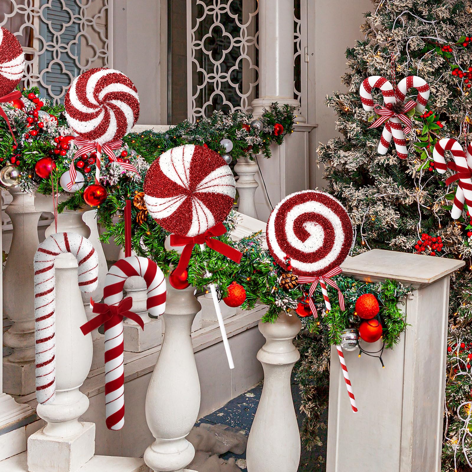 Huge Lollipop Christmas Ornaments 12 Pcs Large Christmas Candy
