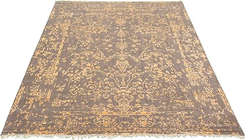 Miniatura 3 de eCarpet Gallery Alfombra de área grande para sala de estar, dormitorio, anudada a mano, alfombra gris casual de 7 pies 10 pulgadas x 10 pies 11