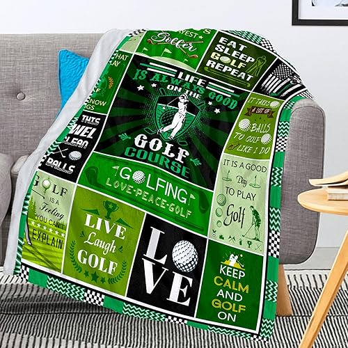 Miniatura 2 de Manta de golf ultra suave y cálida, manta de franela para amantes del golf, el mejor regalo de golf para hombres, mujeres, adultos y niños, 50 x 40