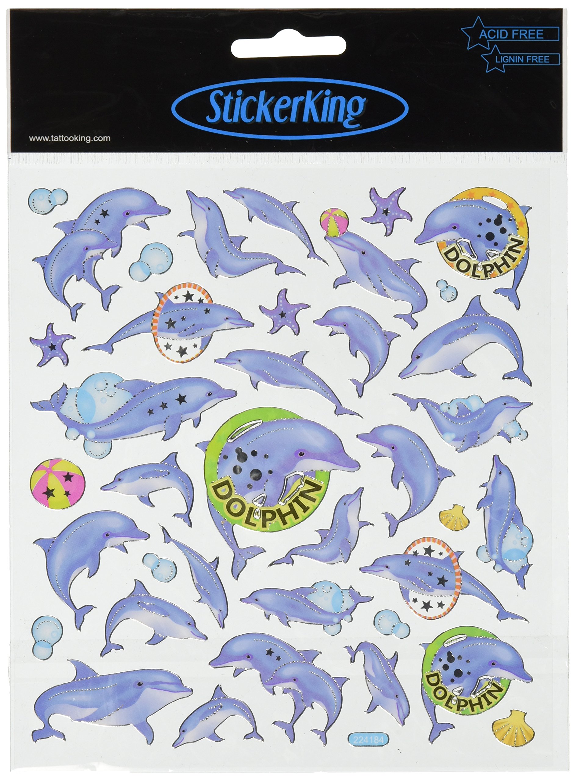 Tattoo KingMulti-Colored Stickers-Dolphin Fun