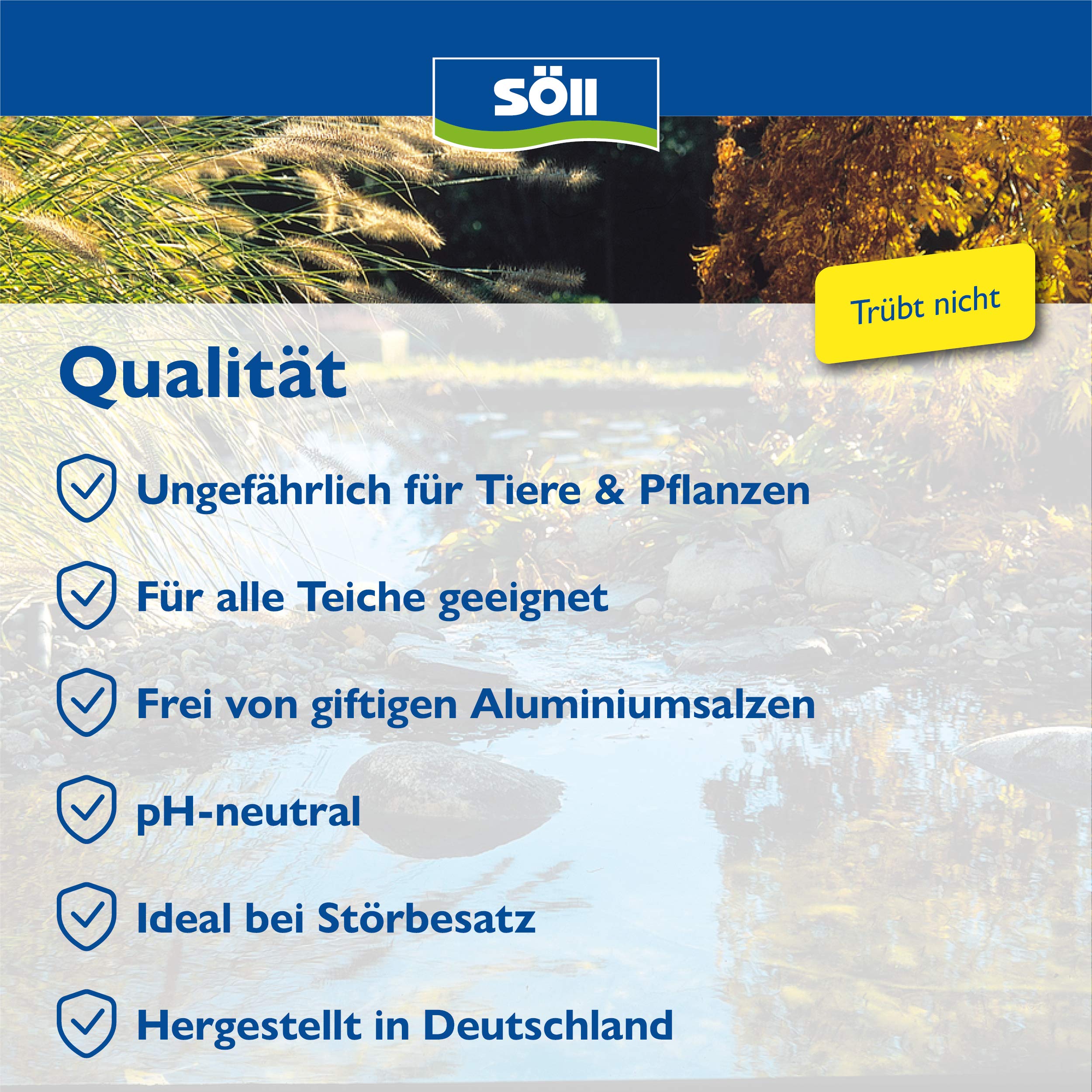 Söll 81799 Turbo PhosphatBinder, 600 g - sofort wirksames Teichpflegemittel zur schnellen Phosphatbindung und Algenvorbeugung im Gartenteich Schwimmteich Fischteich