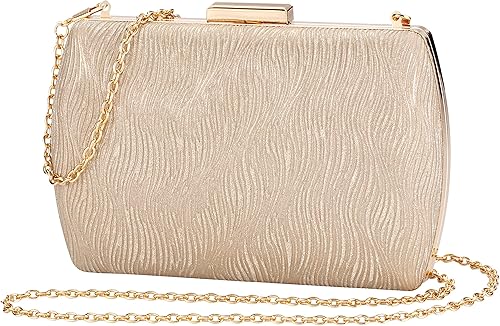 Bolso de mano dorado, bolsos de mano dorados para mujer, para noche, boda, cóctel, fiesta, bolsa de noche, bolso cruzado de hombro..