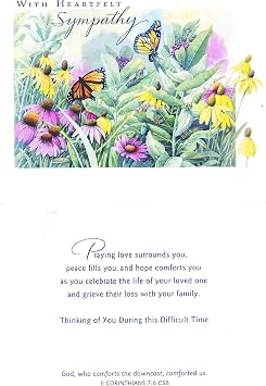 DaySpring - With Heartfelt Sympathy and Prayers - Nature's Blessings By Marjolein Bastin - 4 Design Assortment with Scripture - 12 Boxed Cards & Envelopes (J3355)