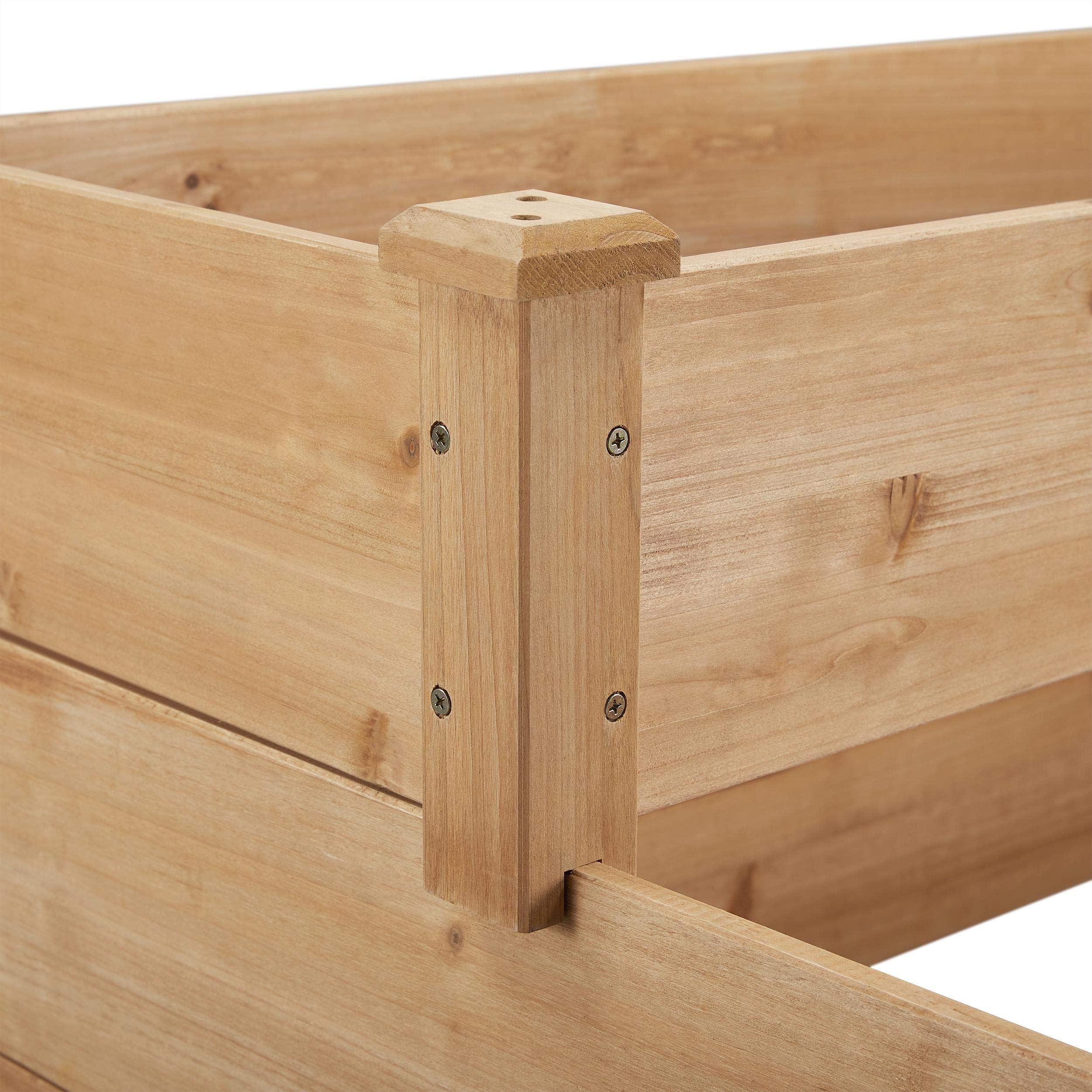Yaheetech stapelbares Hochbeet 3 Etagen Blumentreppe Stufenbeet Garten Beete Pflanzenbeet Holz Frühbeet für Gemüse, Kräuter, Blumen, 3-stufig, Hellbraun