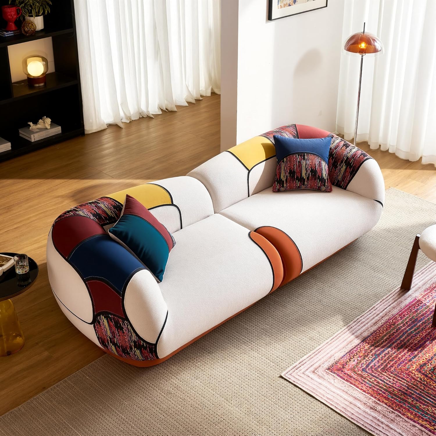 YINIX 102″ Oversized Modern Curved Sofa, Minimalist 4-Seat