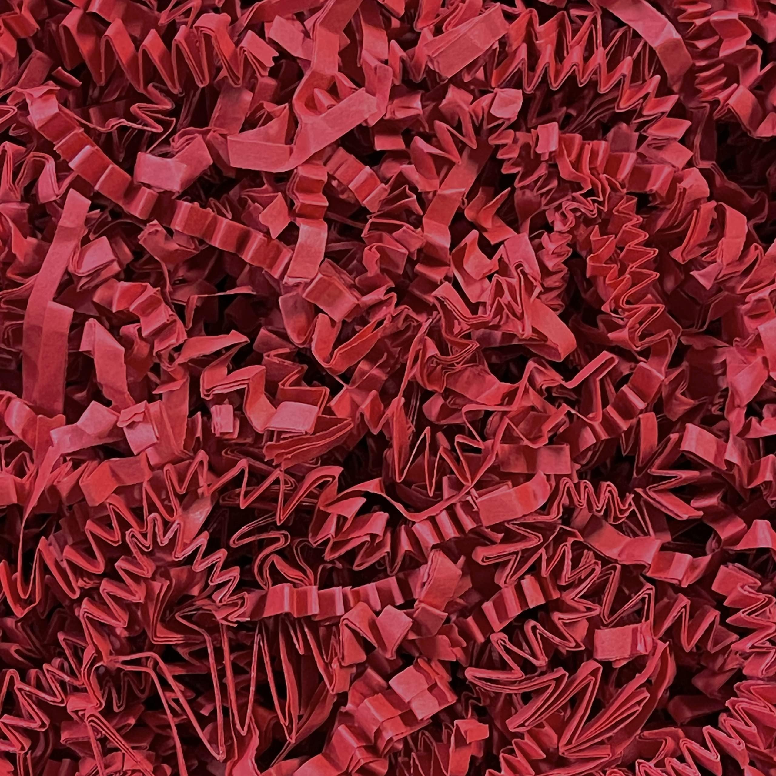Crinkle Cut Paper Shred for Gift Baskets & Gift Boxes - Red (1/2 LB)