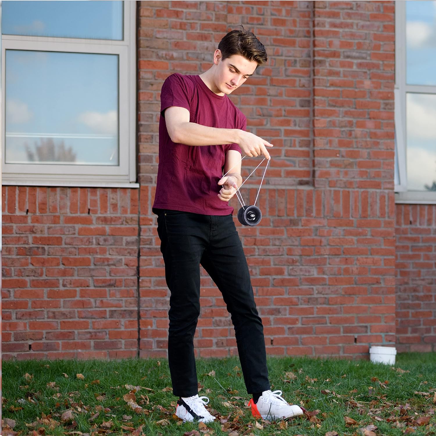 Yomega Xodus II YoYo– Includes Roller Bearing Technology, Rubber Rims and Wing Shape Design – Professional Responsive YoYos Intermediate Level Play (Black)