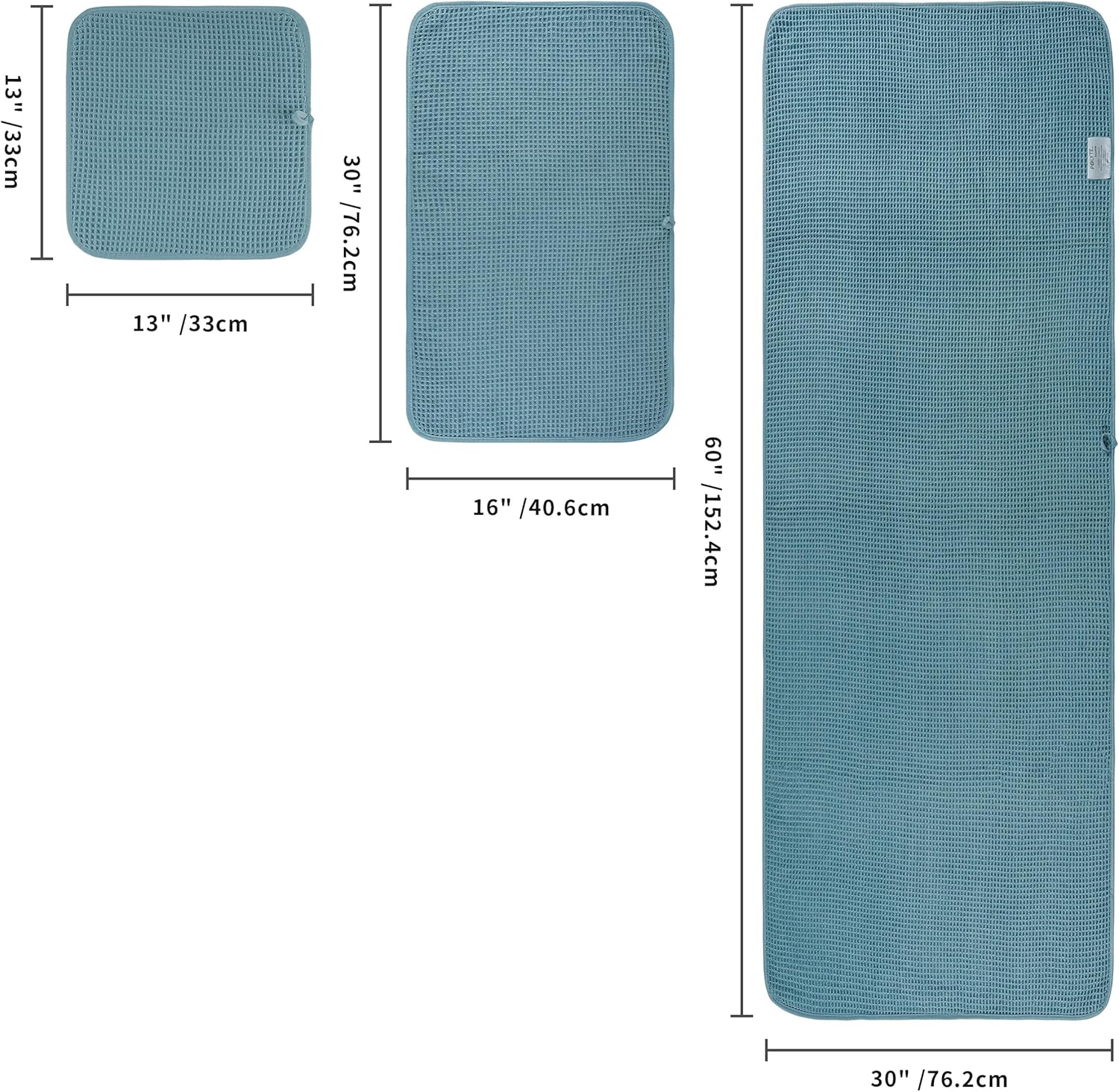 POLYTE 430 GSM Microfiber Quick Dry Lint Free Oversize Bath Towel Set, 6 Piece (Waffle Weave) - Image 2