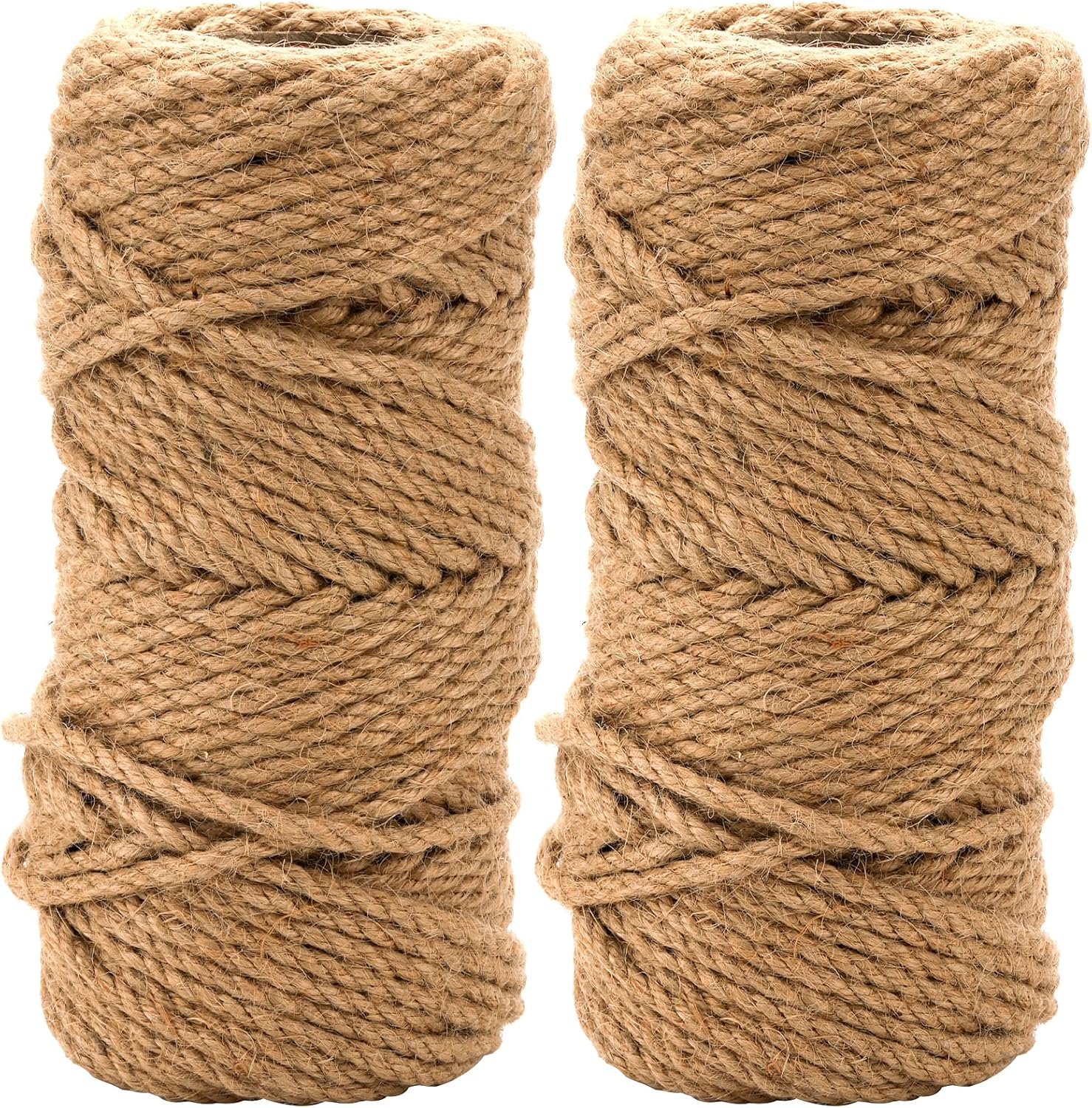 ZENFUN 2 Rolls 5mm Total 328 Feet Thick Jute Twine, Natural Long Twine