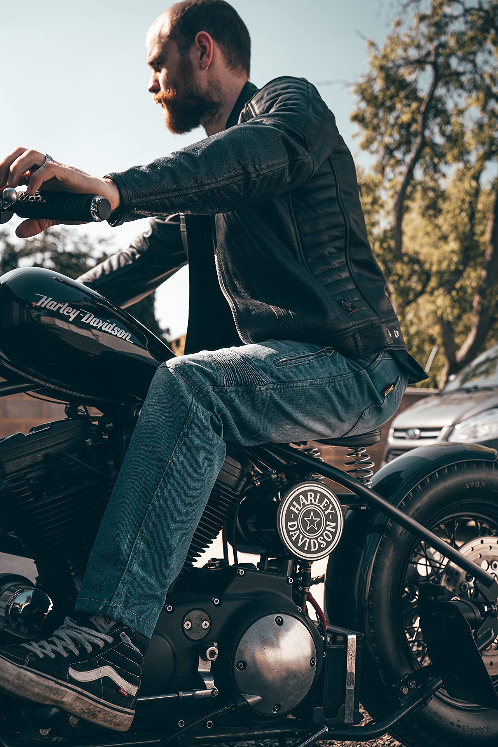 Heren motorbroek - Biker Jean broek in Aramide 280 g/m² met